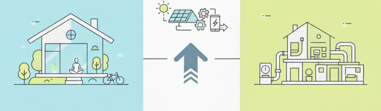 Grafika jako symbol decyzji nad wyborem domu.